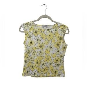 Petite Sophisticate Yellow Floral Blouse